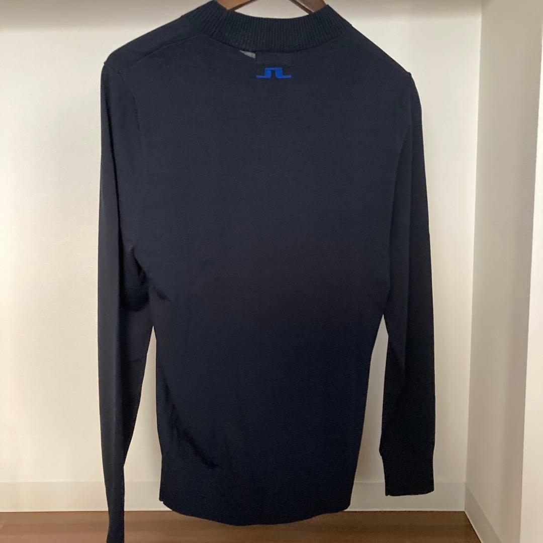 新品J. LINDEBERG メンズゴルフセーター JLロゴ ネイビー S 軽量