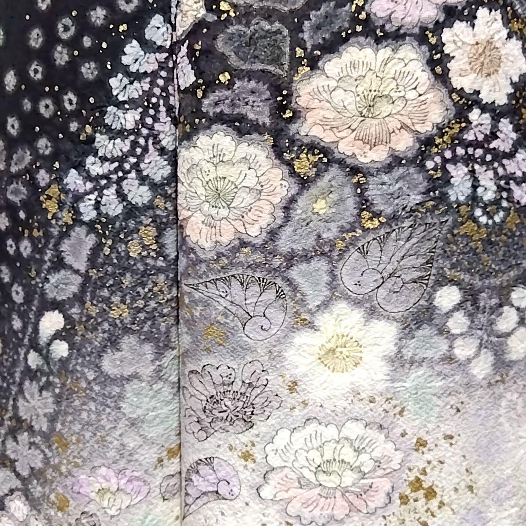 吉乃 一廉 セット 袋帯 絞り 訪問着 作家物 白黒 辻ヶ花 辻が花 落款