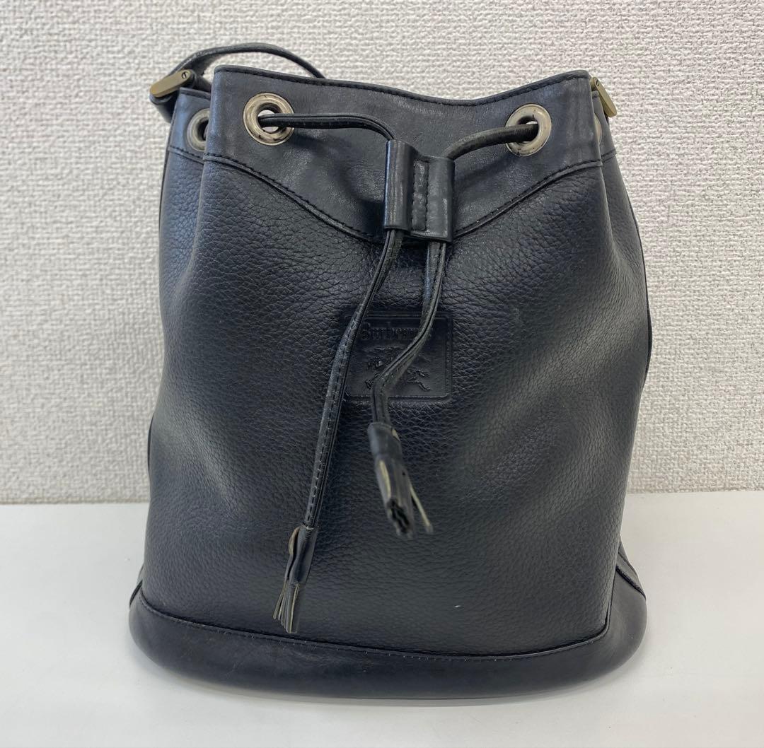 BURBERRY バーバリー 巾着バッグ ショルダーバッグ ブラック 箱付き