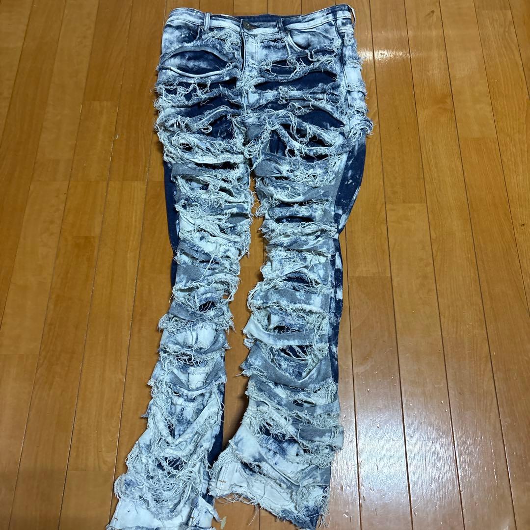 HESNTLS ダメージ加工デニムパンツ