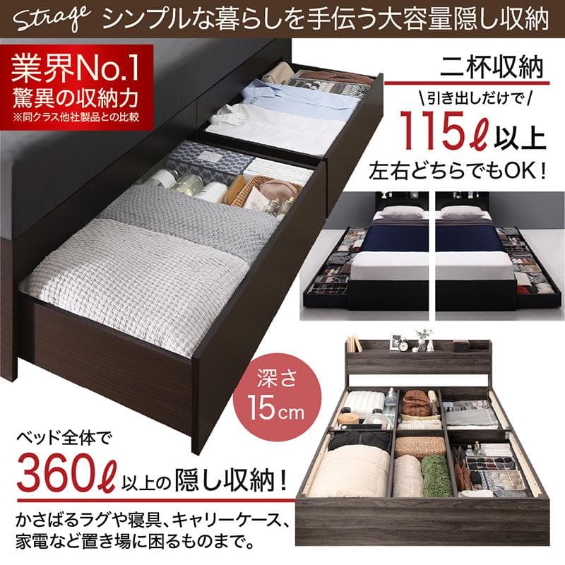 最安値！マットレスなし セミダブルベッド 収納 コンセント 送料込み！ 26