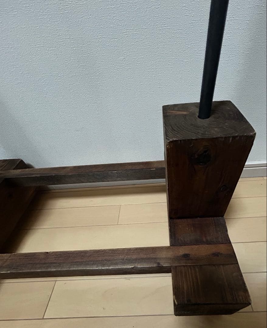 アイアン　鉄製ハンガーラック　アンティーク　店舗什器　インダストリアル　木製