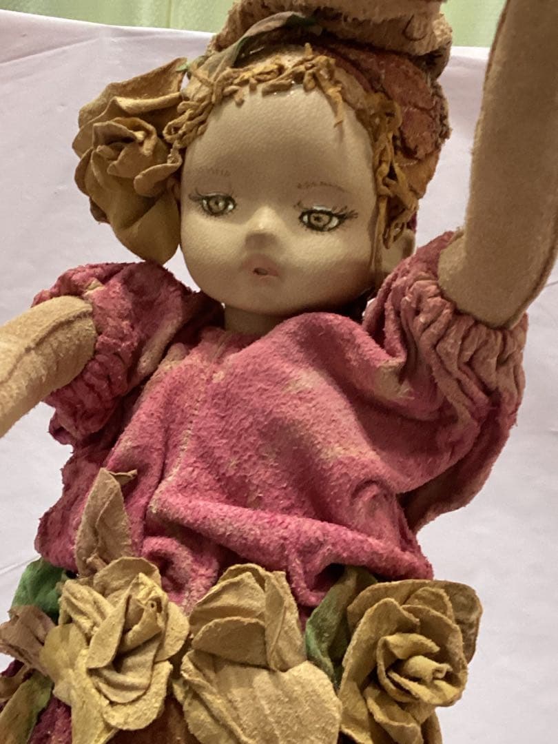 創作人形作家山下昌子　MAKODOLL 未使用　羊革花の装飾 アートドール箱付