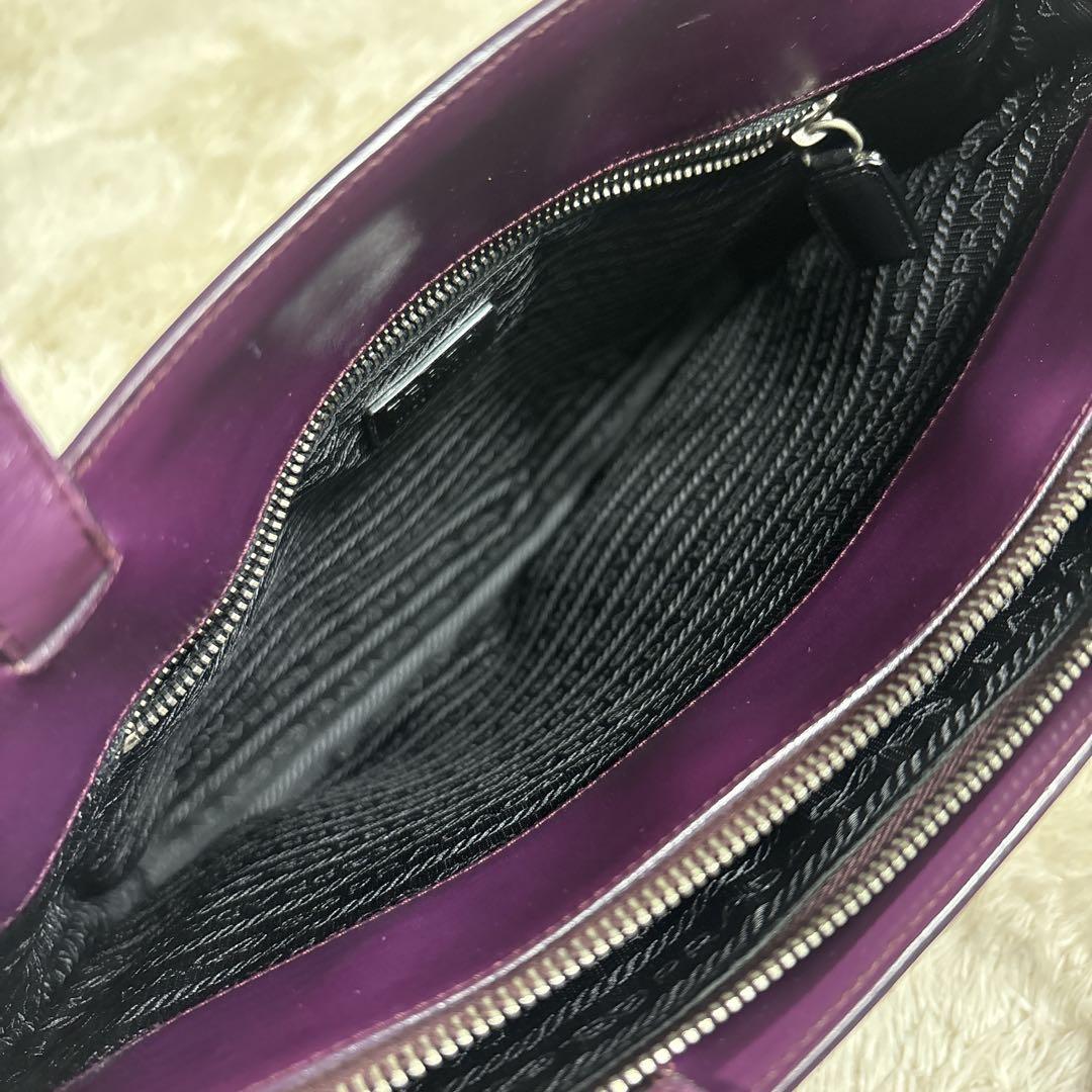 PRADA プラダ トートバッグ ビジネスバック レザー パープル A4 可