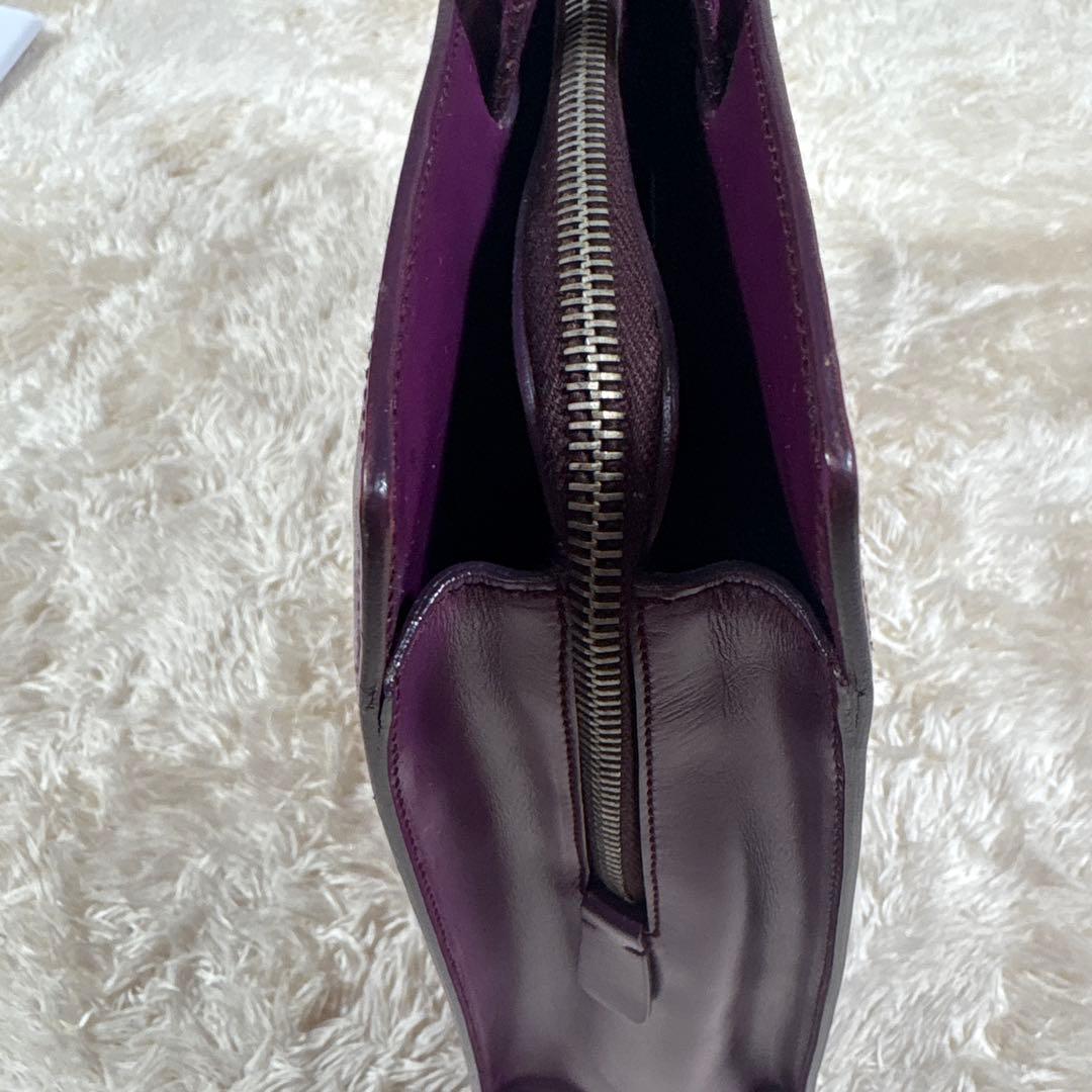 PRADA プラダ トートバッグ ビジネスバック レザー パープル A4 可