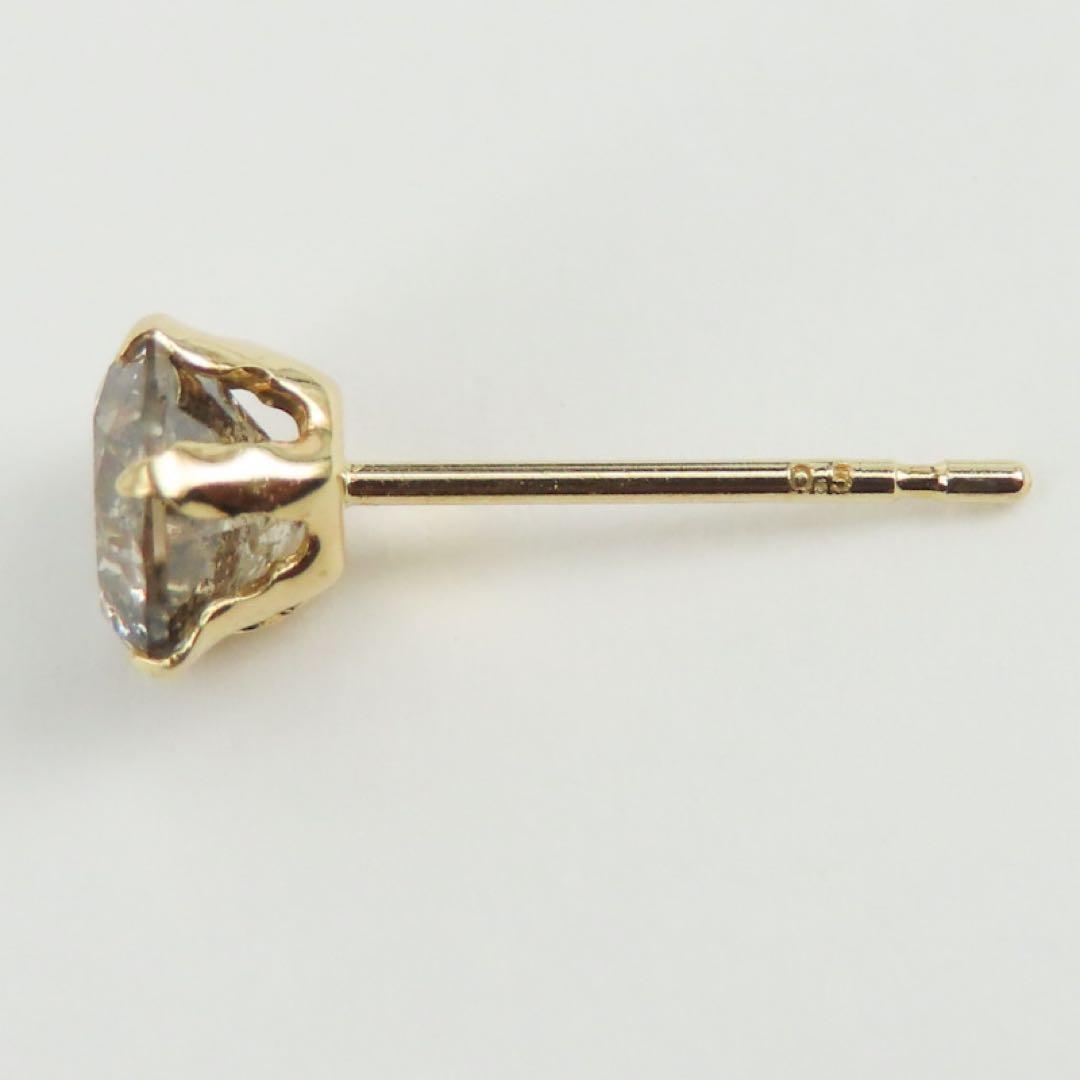 b*s様 K18YG ブラウンダイヤモンド0.55ct 片耳ピアス　一粒ピアス