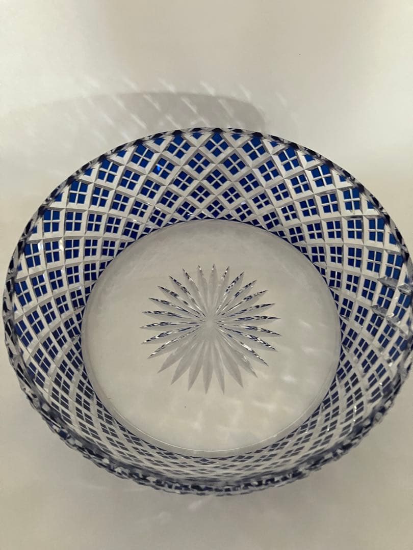 優雅　希少❤️KAGAMI 江戸切子矢来重紋　大鉢　小鉢　銘々3点セット