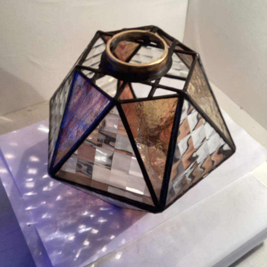 ステンドグラスランプ住宅用　12角2段ペンダントランプシェード1854)