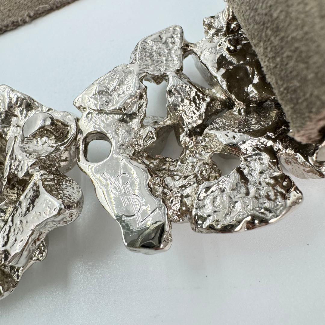 【希少】yves saint laurent ベルト　スエード　シルバー