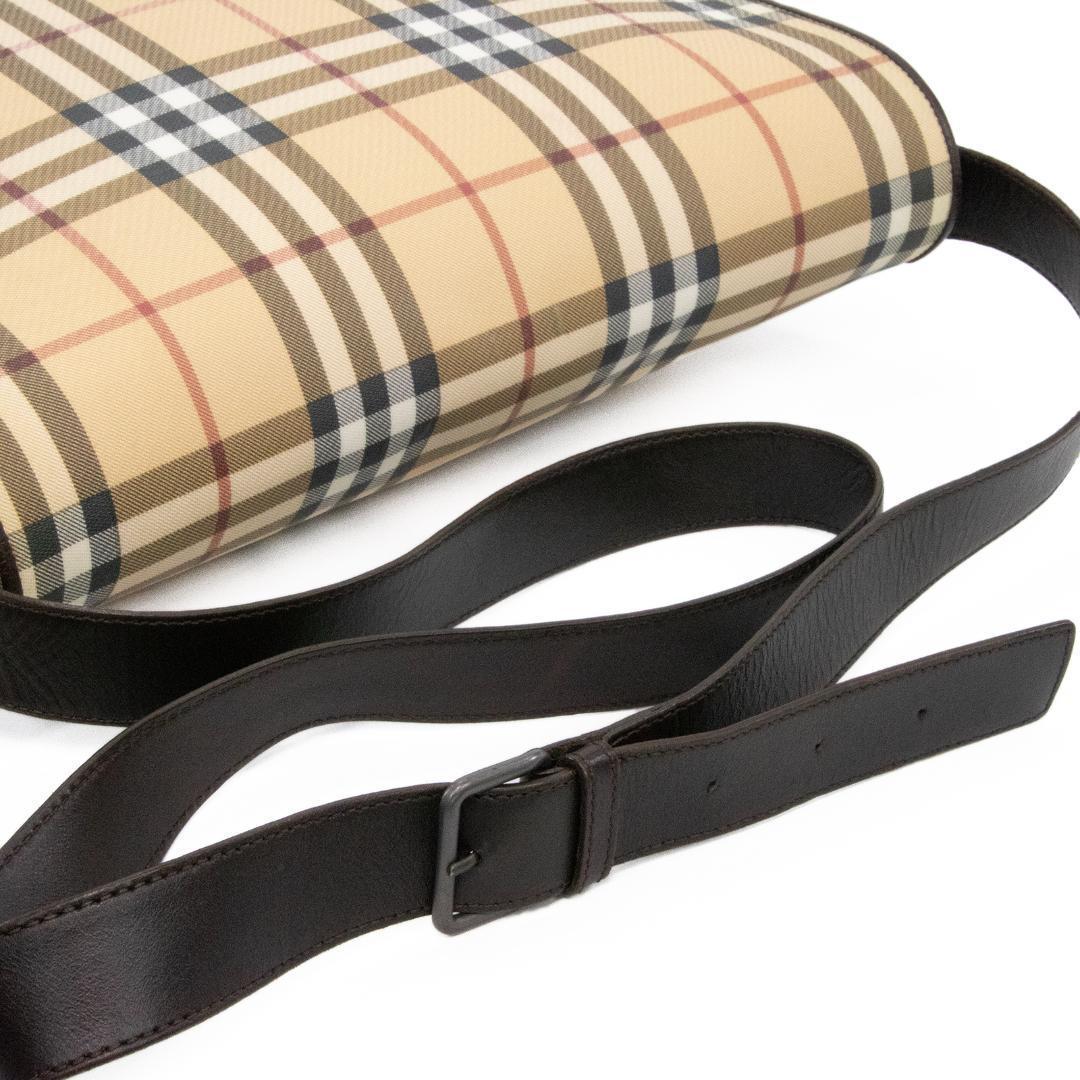 本物 バーバリー ショルダーバッグ メンズ レディース 茶色 斜め掛け チェック