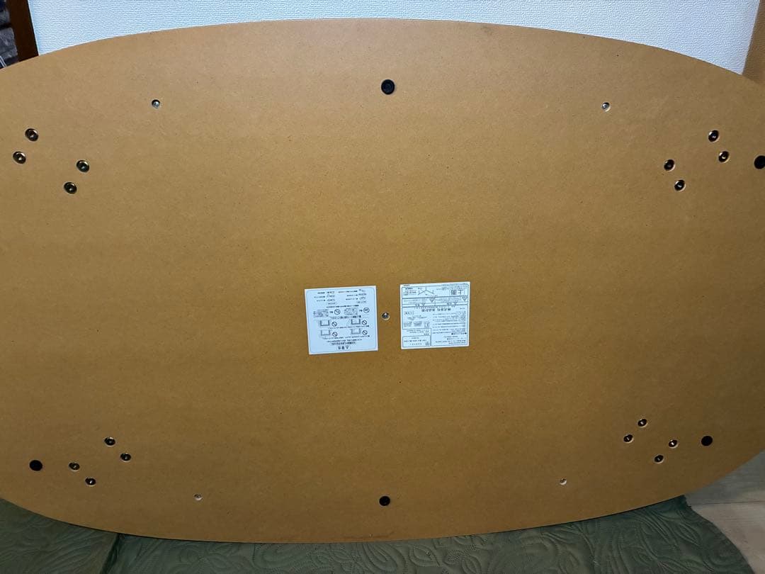 楽　ナチュラル木製楕円形こたつ　デニム布団セット