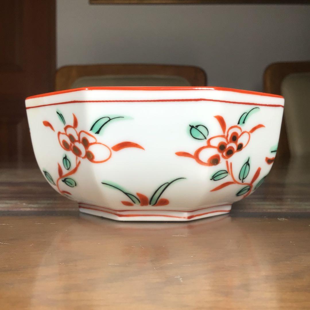 たち吉　『赤呉須花鳥』　赤絵金彩　小鉢　5枚　縁起物