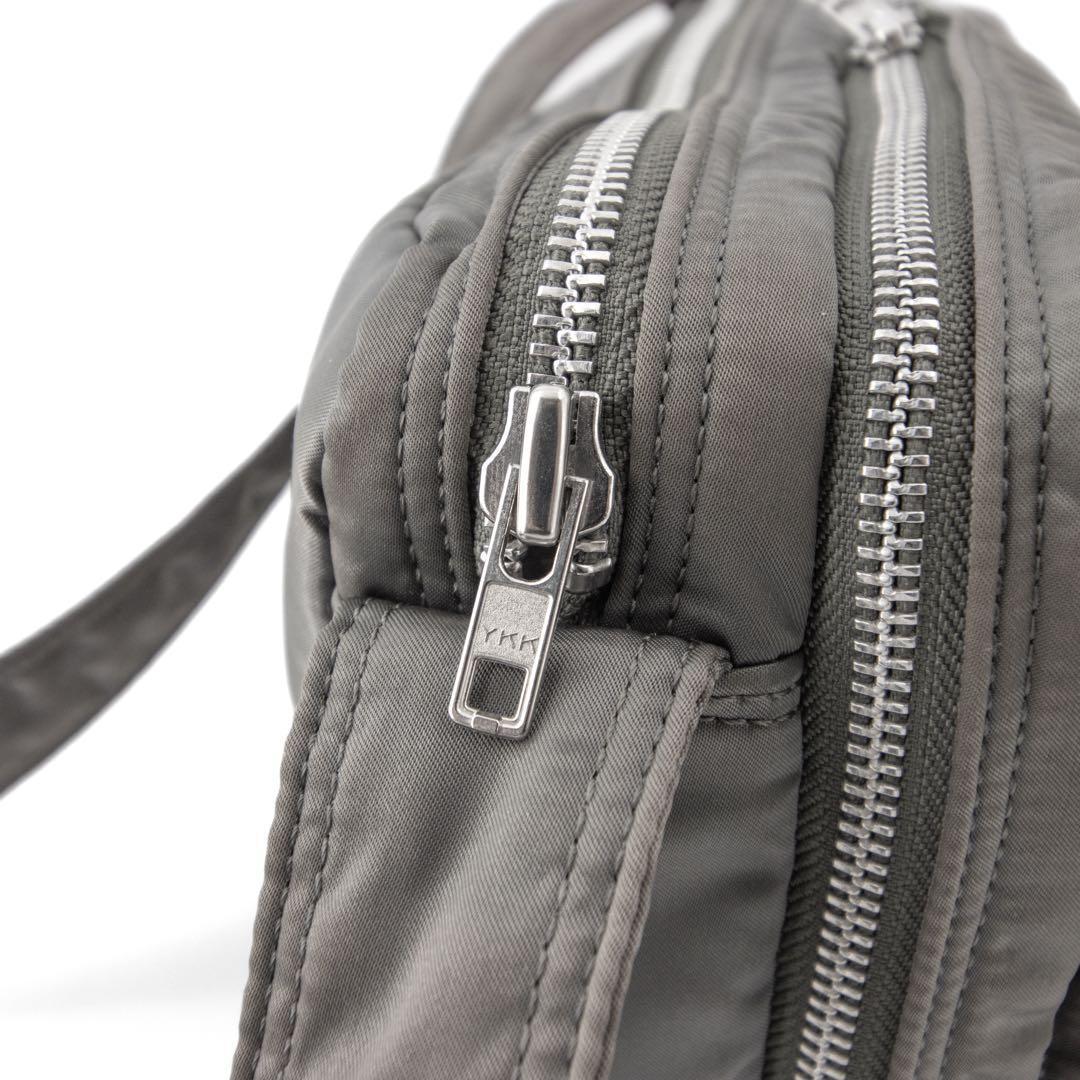 A039【美品】ポーター／タンカー　スリングバッグ　ショルダー　シルバーグレー