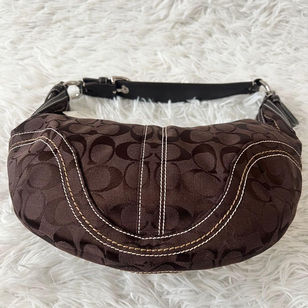 【新品タグ付き】希少✨COACH コーチ ワンショルダー ハーフムーン 茶