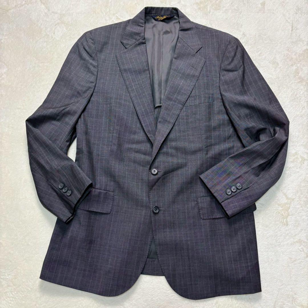 【極美品】ブルックスブラザーズ テーラードジャケット　ストライプ グレー A5