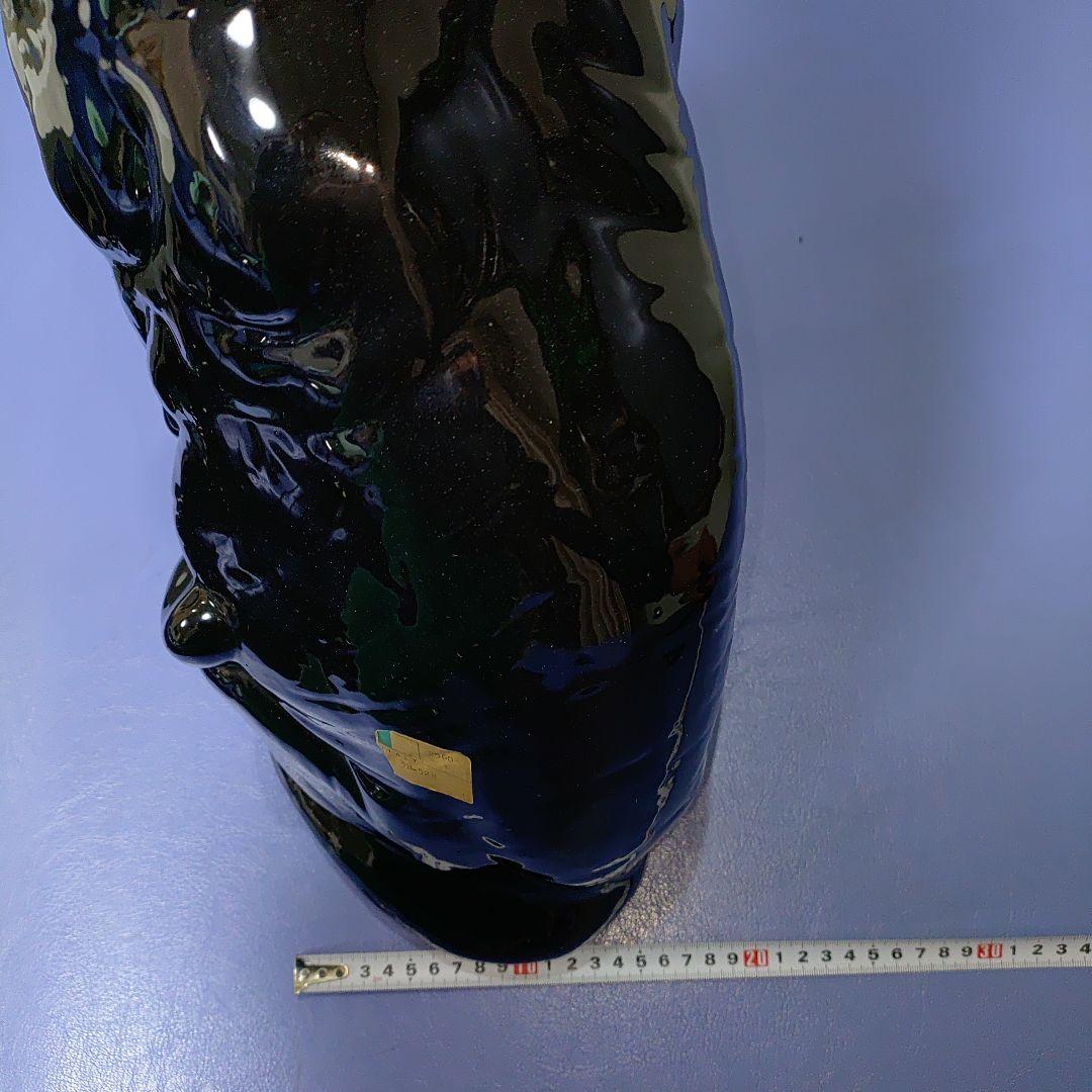 ブラックパンサー イタリア製 黒豹　陶器　瀬戸物 置物 稀少　レア