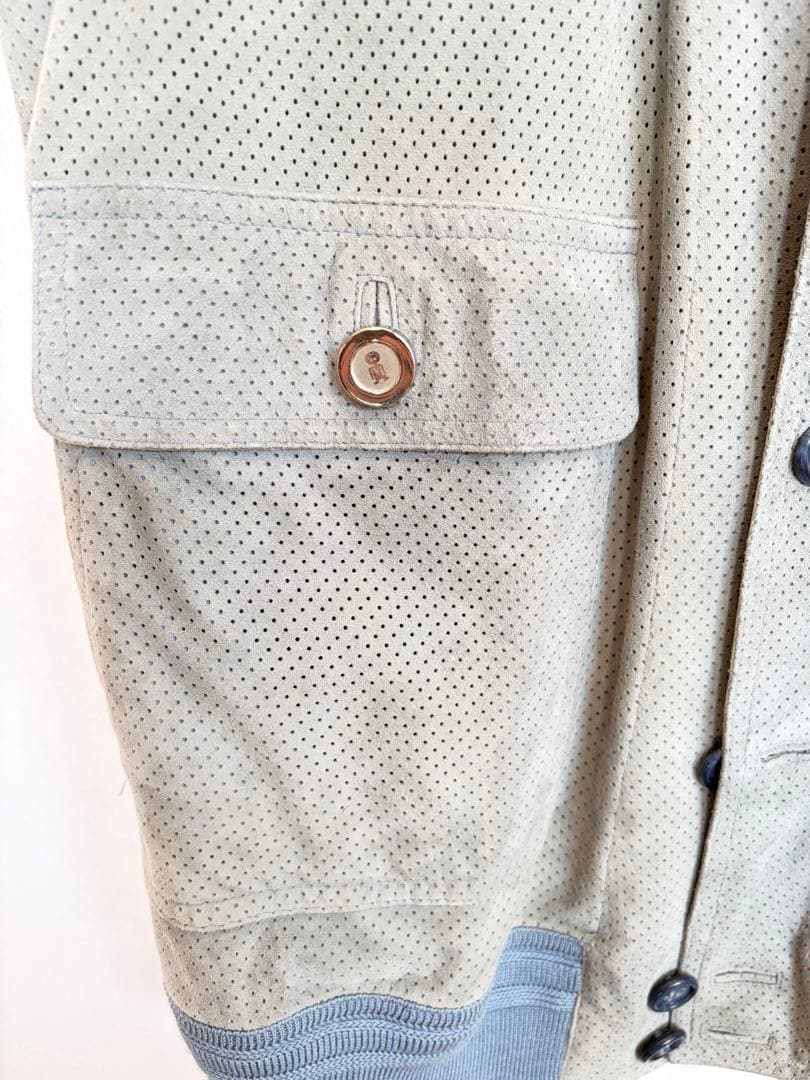 バルスタリーノ　スウェード　パンチングレザー　ベスト