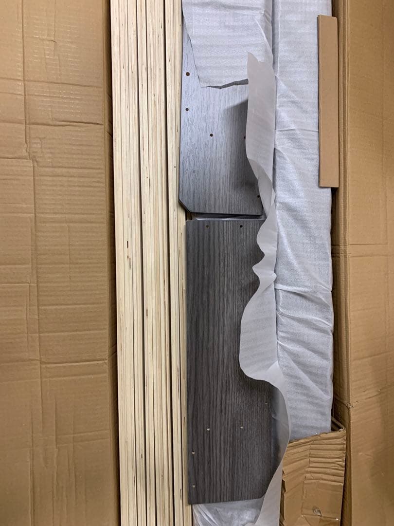 NEO CRASY  Mマルス 棚付きすのこベッド ダブル グレー