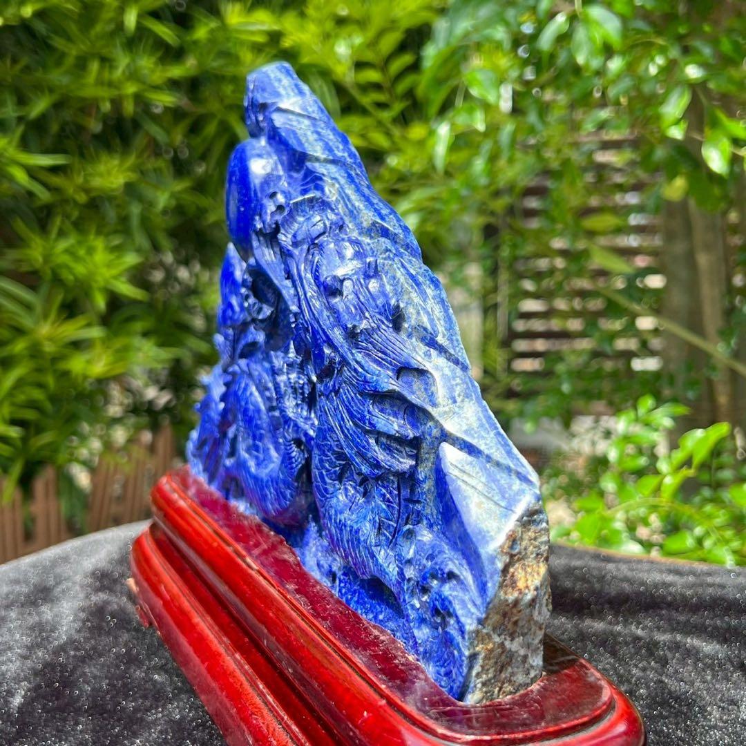 新年開運にも✨極上の逸品☆青龍✨ラピスラズリ 龍彫り 原石 天然石 置物 一点物