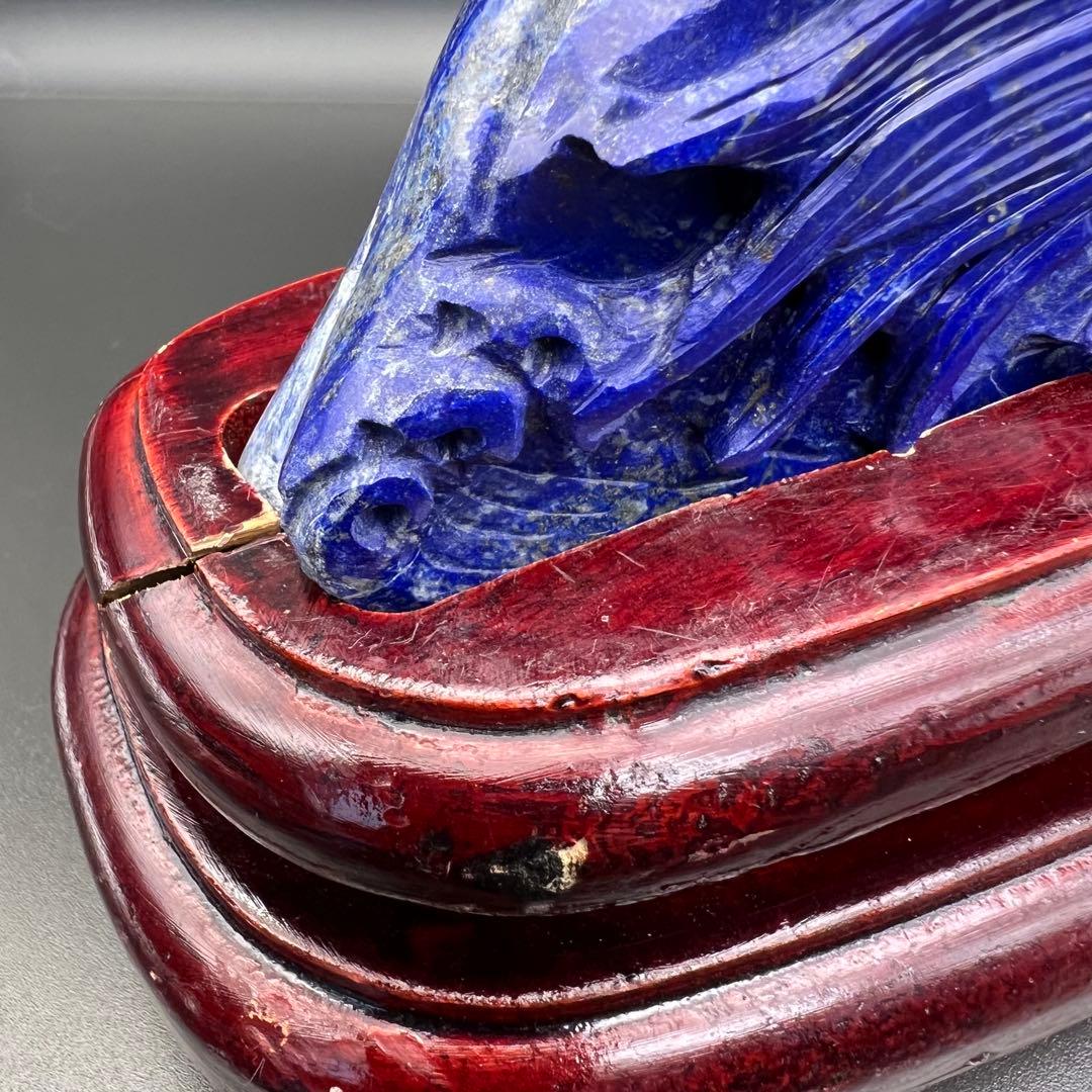 新年開運にも✨極上の逸品☆青龍✨ラピスラズリ 龍彫り 原石 天然石 置物 一点物