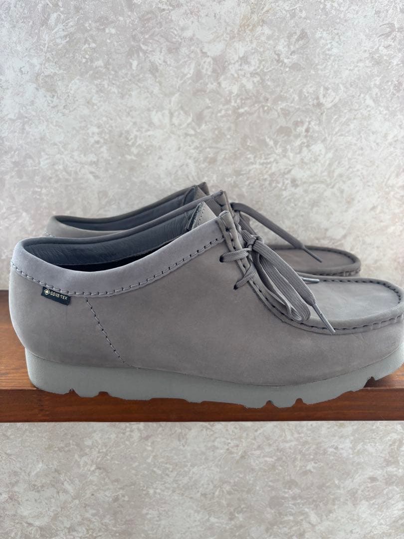 クラークスワラビーゴアテックスビブラムソールグレーヌバック26.5cm