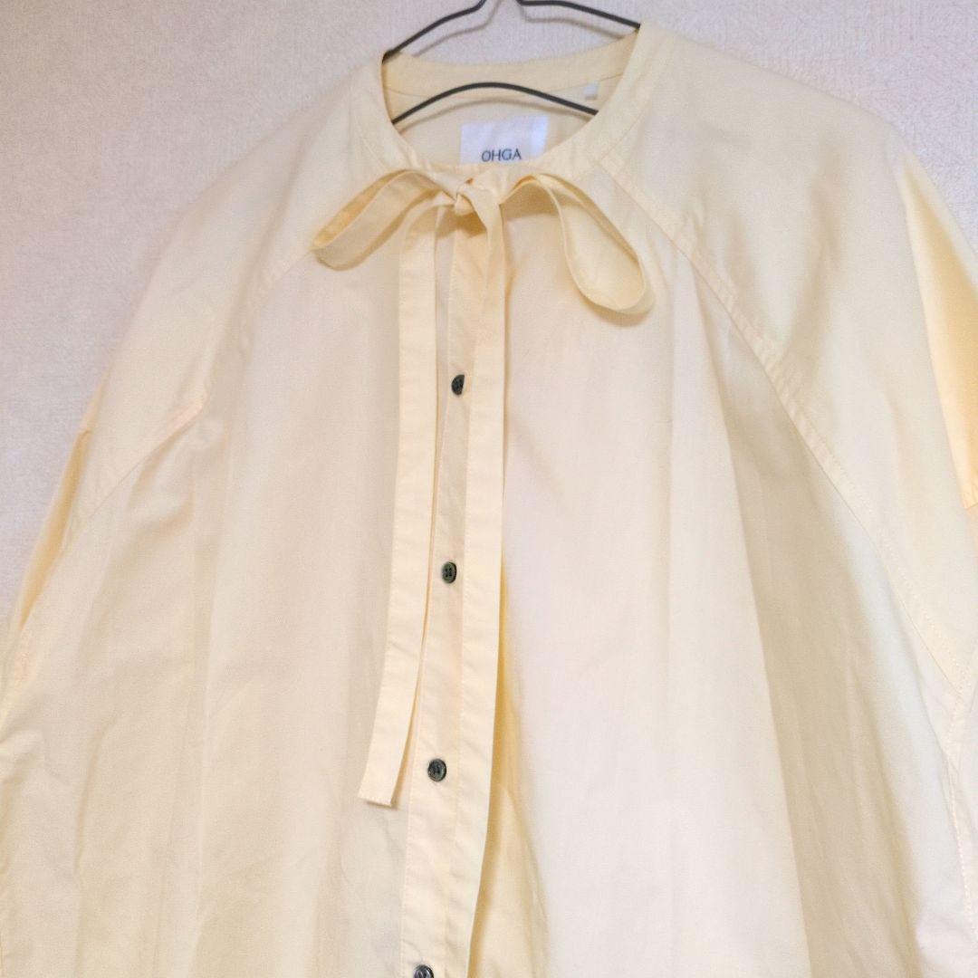 h*a様 【美品】OHGA オーガ　ボウタイ　リボン　イエロー　長袖シャツ　Мサ