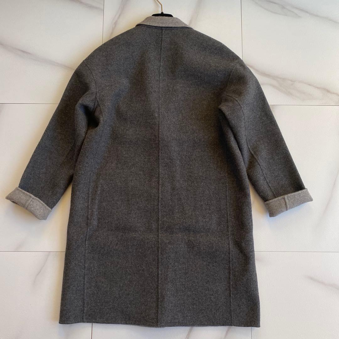 美品 近年 ヒロココシノ HIROKO KOSHINO ウール リバーコート