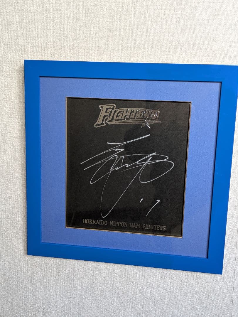 大谷翔平選手、直筆サイン色紙、ブラック、額付、保管紙箱付