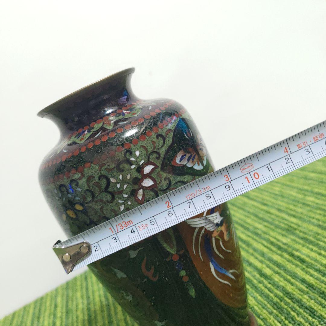 七宝焼 鳳凰紋 花 瓶 華道具 花入花生飾り瓶花器