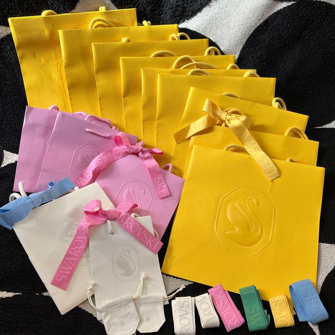 SWAROVSKI 空箱21個·紙袋14枚·リボン10本·レター袋3枚·小袋2枚