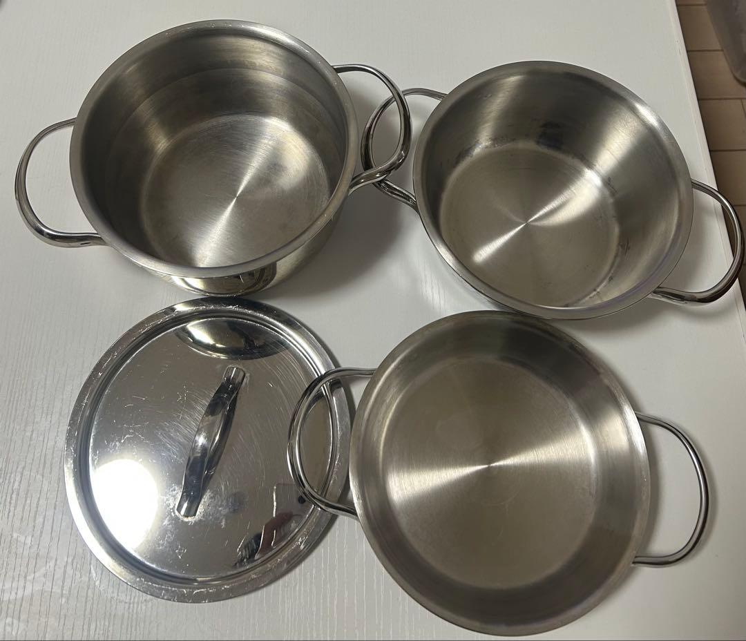 ビタクラフト 両手鍋 IH対応 ステンレス 蓋付 4点セット ミニパンセット