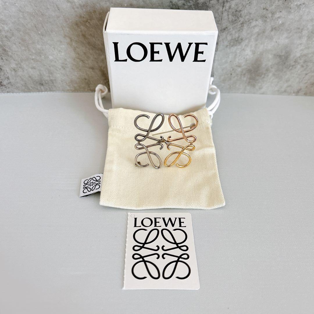 【LOEWE】 ロエベ アナグラム/ブローチ/マルチカラー/シルバー ゴールド