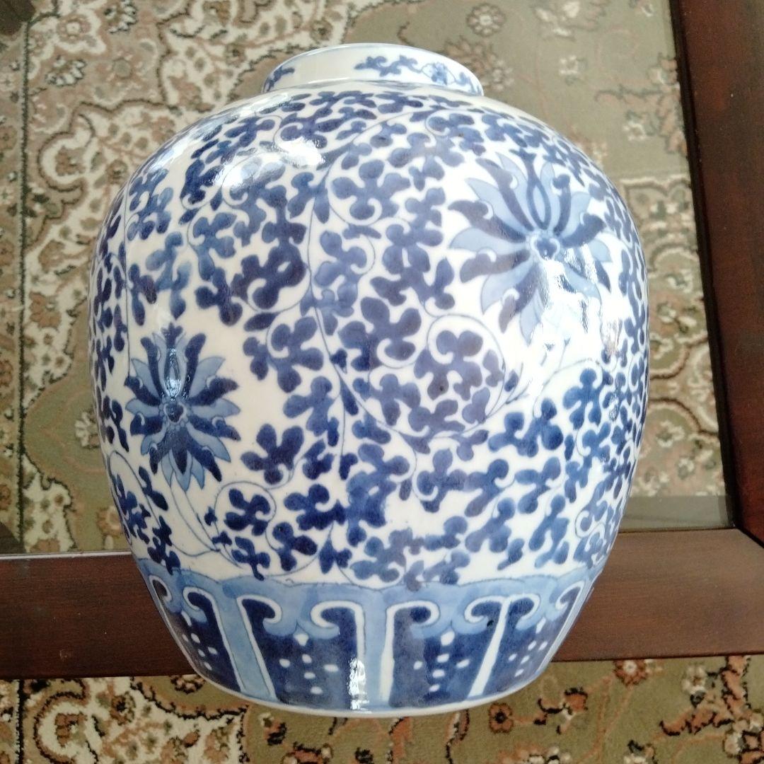 中国骨董旧家蔵七十年前旧蔵【染付青花大壺】中国江西景徳鎮输出名瓷日本输入在銘あり