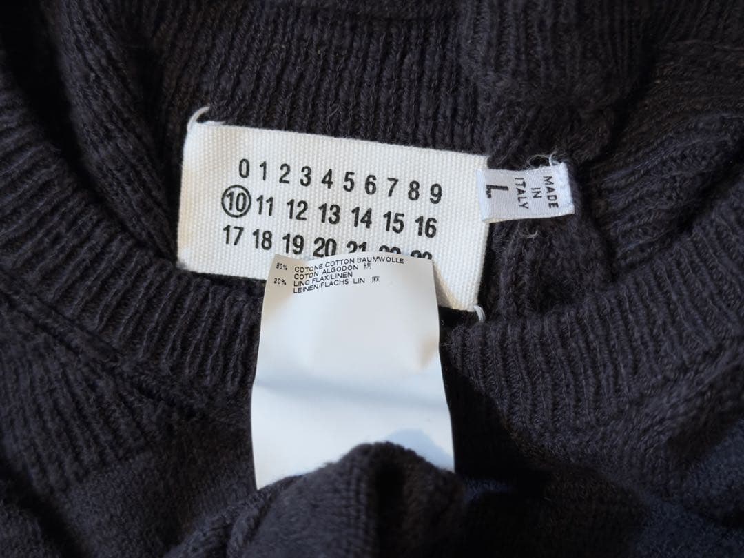 メゾンマルジェラ コットンリネンセーター Lサイズ
