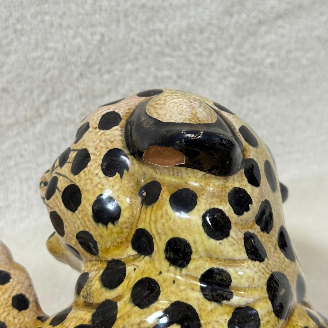 陶磁器 招き猫 招き豹 ヒョウ チーター 赤ちゃん インテリア かわいい