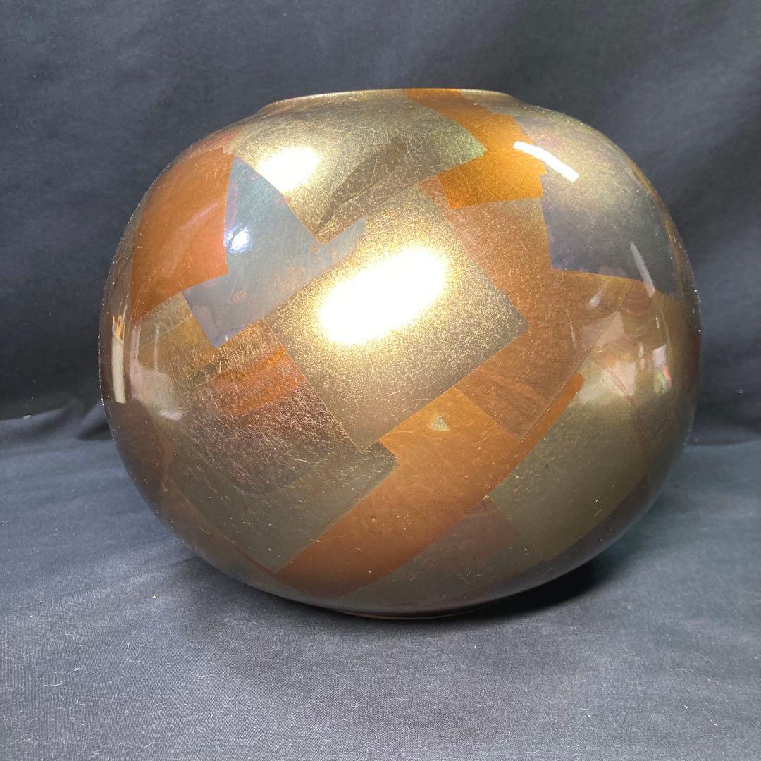 【未使用】箔一オリジナル 飾り壺 HAKUICHI ORIGINAL 金箔装飾