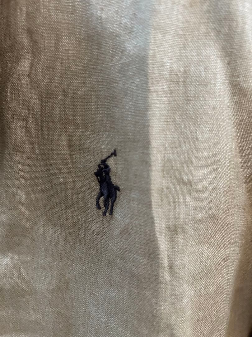 は*わ様 新品タグ付き　ポロラルフローレン リネン ボタンダウンシャツ ベージュ