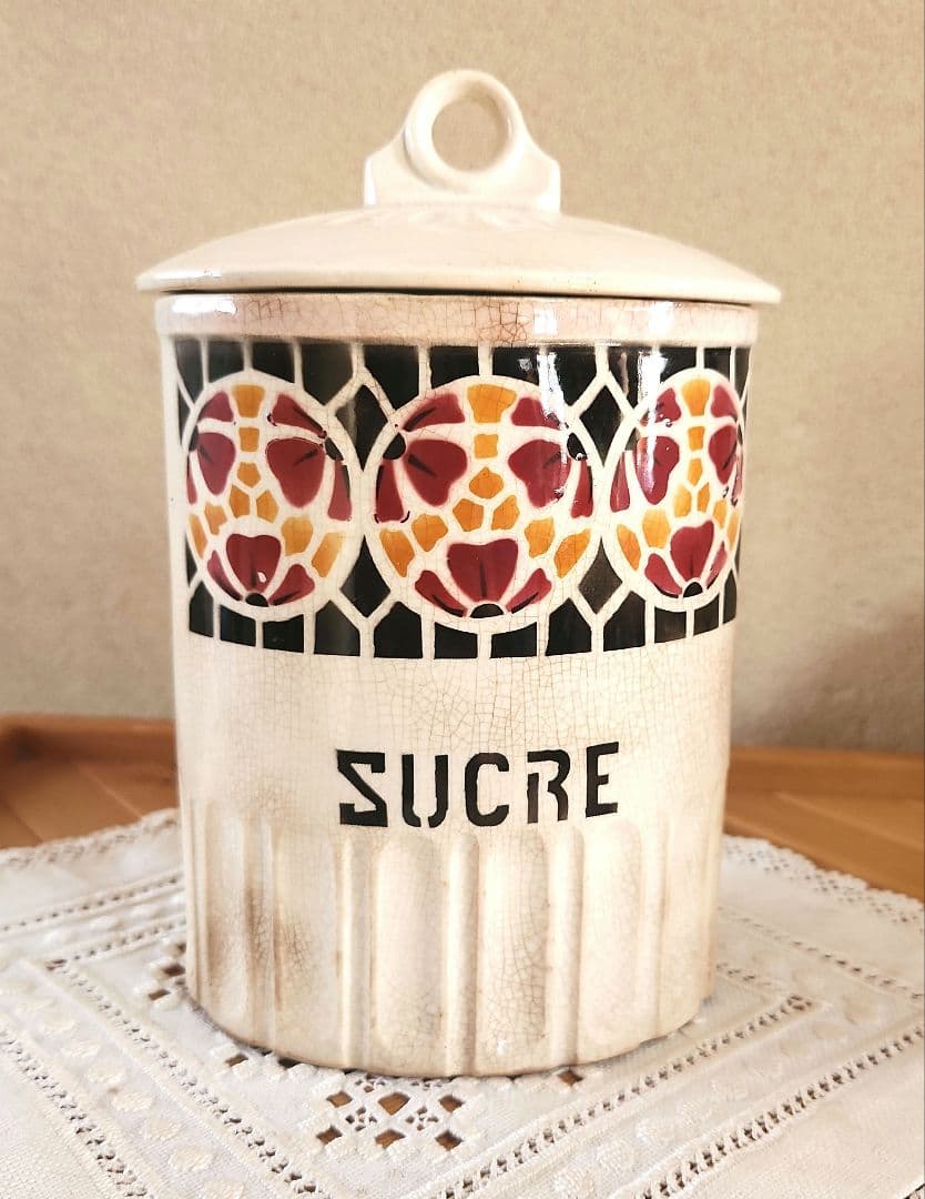 フランス　モザイク模様　キャニスター 5点セット　ブロカント