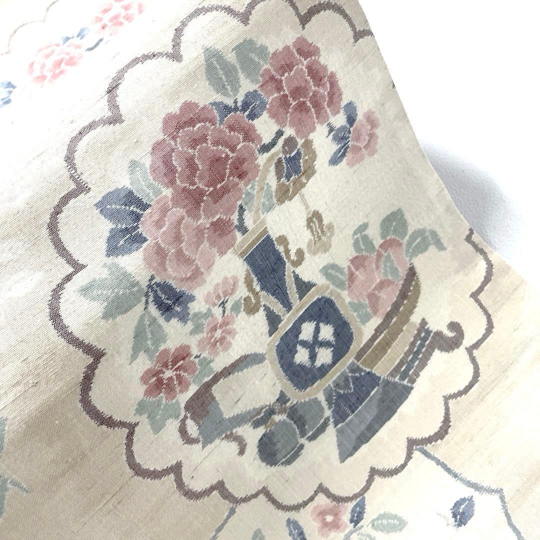 専用帯5874 4705 二点セット ●高級 正絹 小千谷紬 両面全通