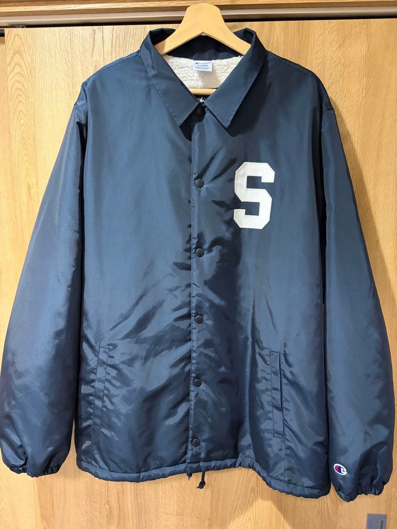 ヤ*ス様 STUSSY チャンピオン　別注　コーチジャケット ネイビー 裏ボア