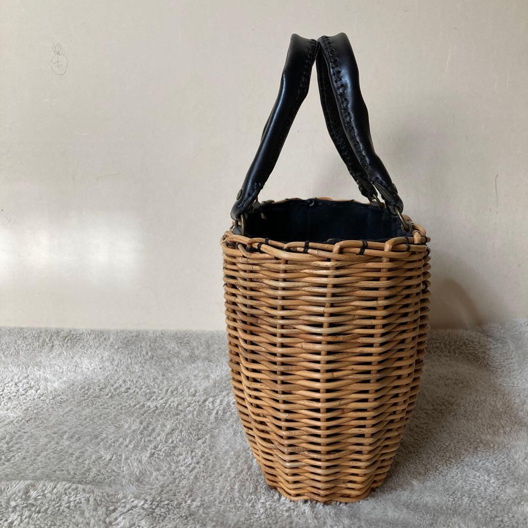 美品 ebagos エバゴス かごバッグ 新品未使用のリネンかぶせナチュラル付！