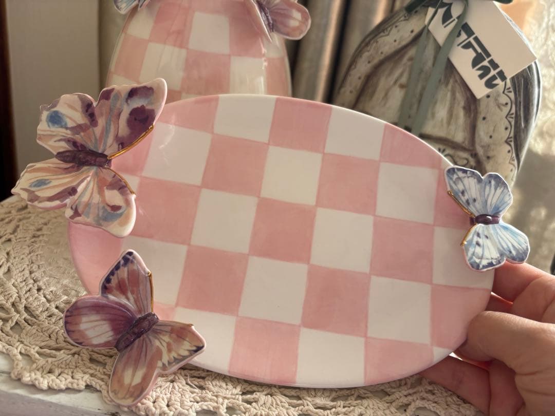 MACKENZIE-CHILDS 新作　セラミックトレイ、花瓶