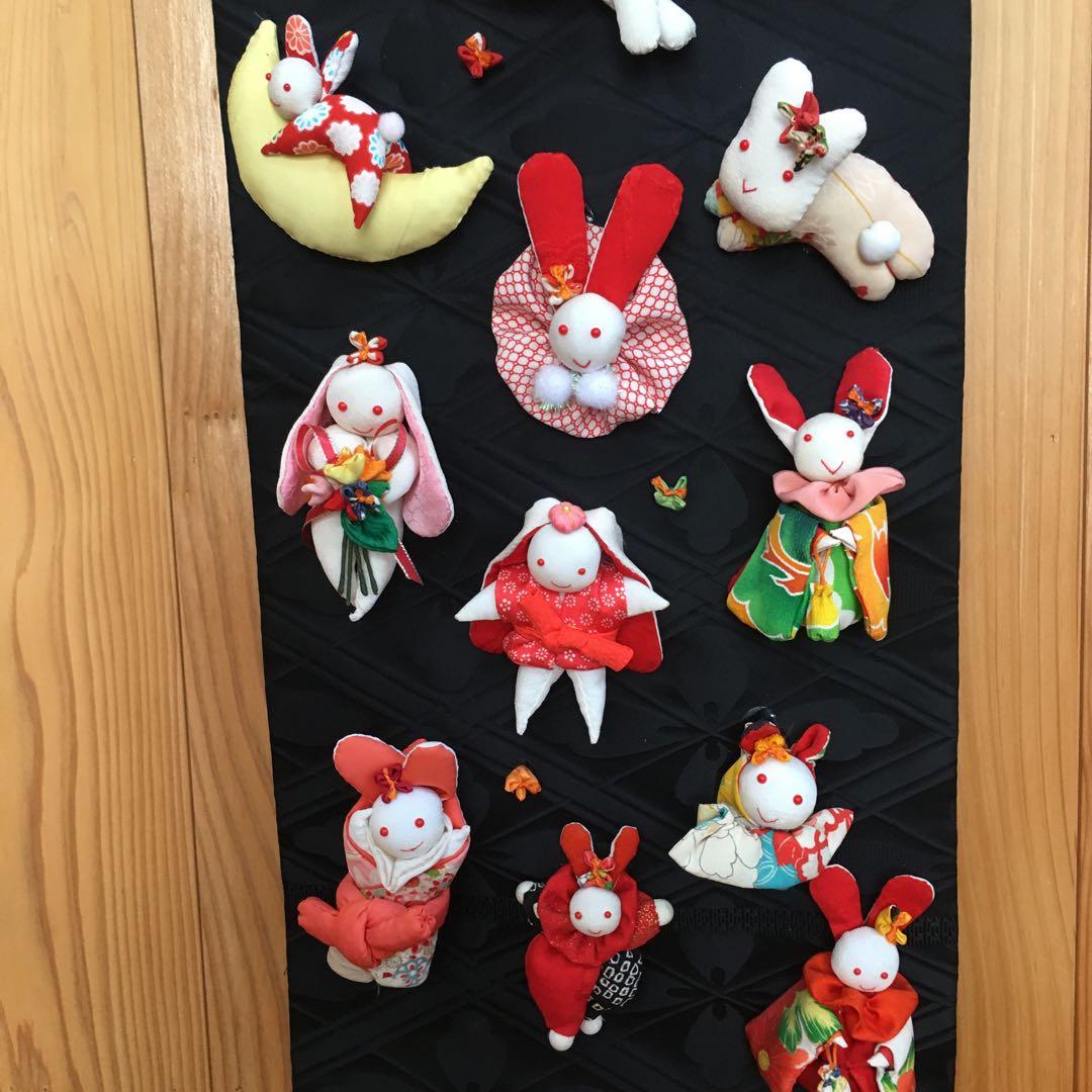 ❤️うさぎさん19匹の手作りタペストリー❤️