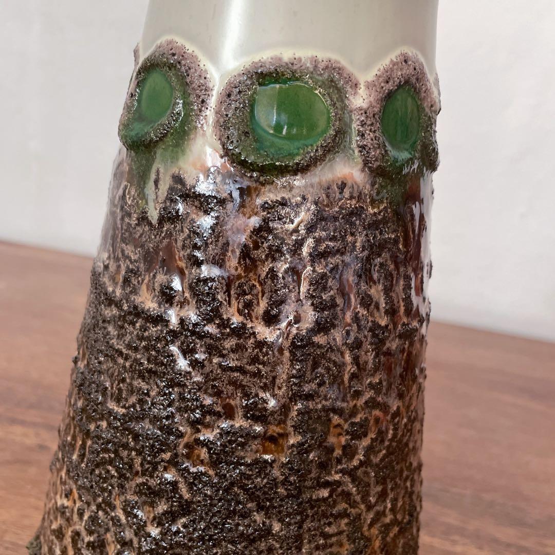 【東ドイツ Strehla大きな花瓶】fat lavaミッドセンチュリー 297