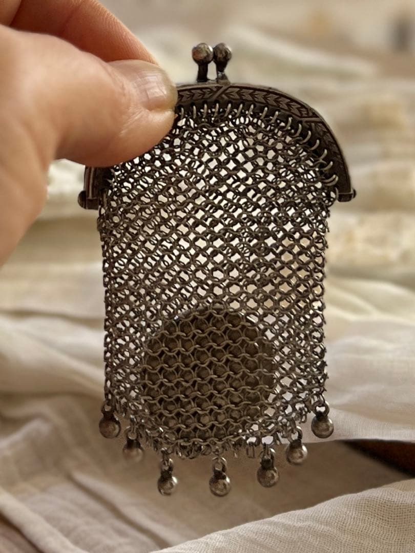 ◆SALE◆フランスアンティーク超美品シルバーメッシュパース銀刻印1900