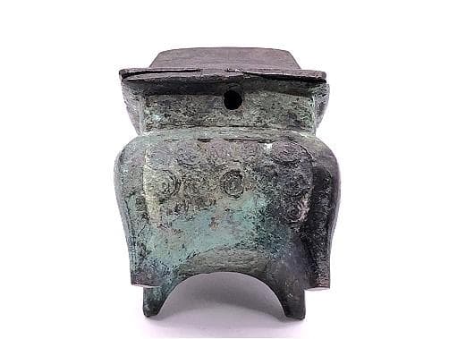 【 東周青銅香炉 】　方形獣胴四つ足　骨董・古玩　蔵出