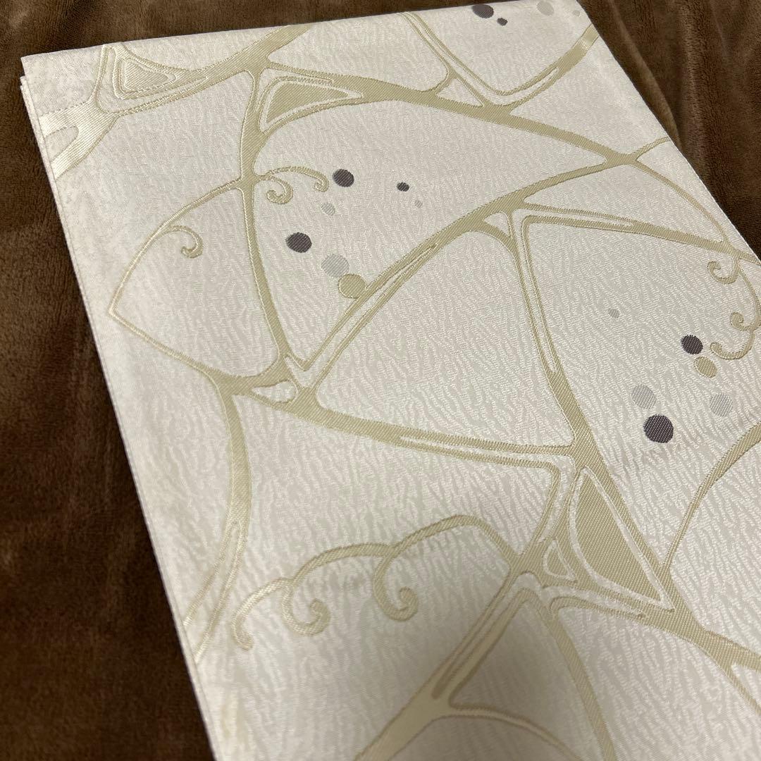 袋帯 洒落袋帯 西陣織 六通 アイボリー