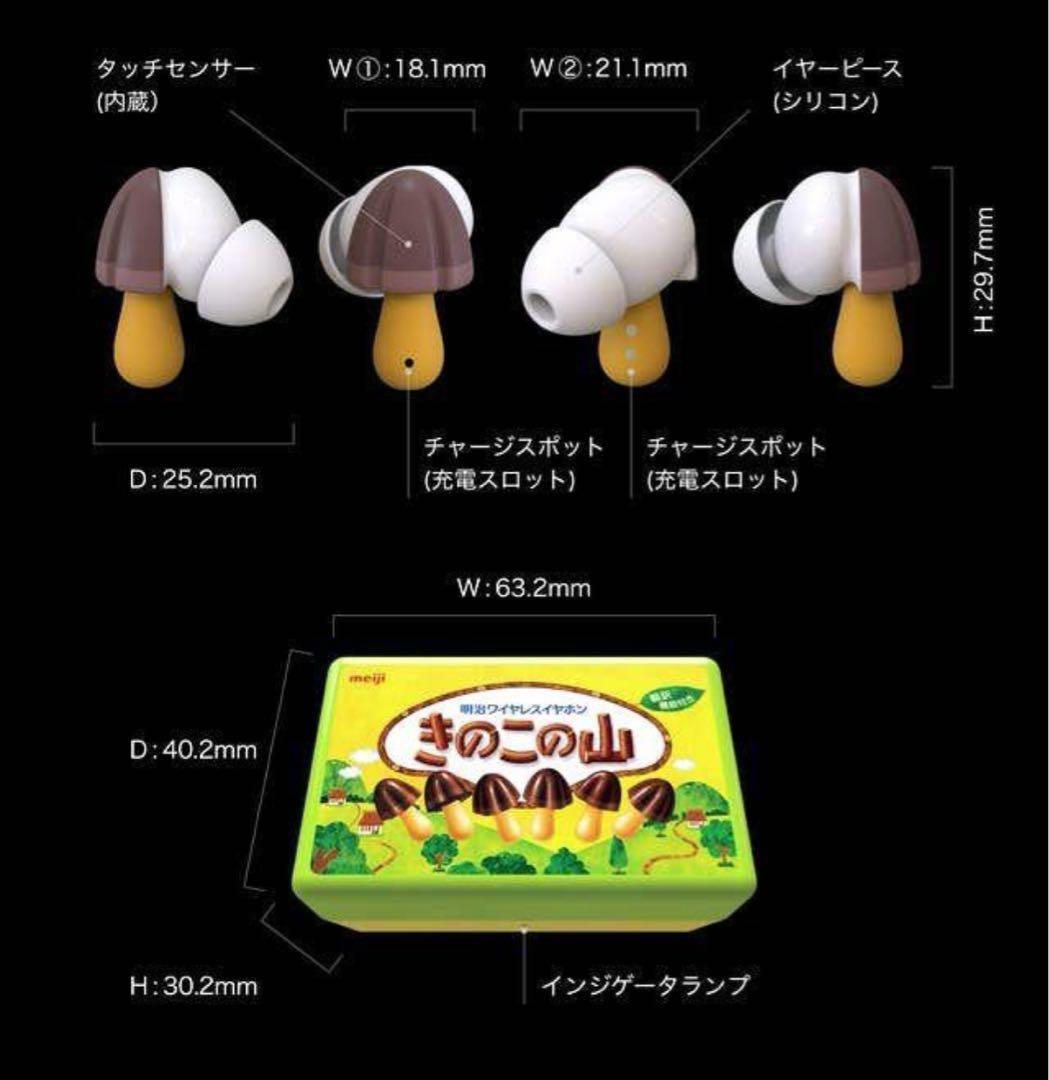 【非売品】明治 きのこの山 KINOKO-NO-YAMA ワイヤレスイヤフォン