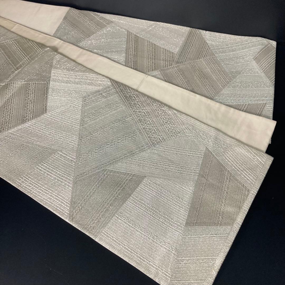 ZF-1325 袋帯 銀 正絹 フォーマル 礼装 結婚式 入学式 卒業式 黒留袖