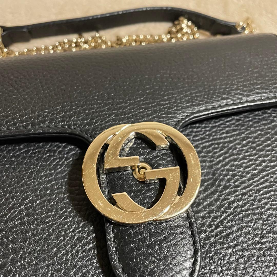【値下げ中】GUCCI インターロッキング チェーンショルダーバッグ